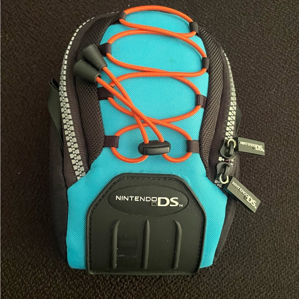 Nintendo DS Lite mini black & teal backpack carrying case